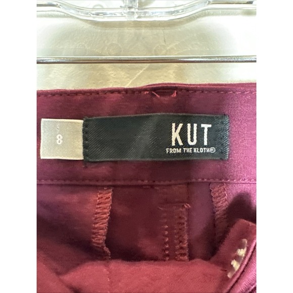 KUT from the Kloth Women's Mia Ankle Skinny Burgundy Size 8 Pants - Picture 3 of 8